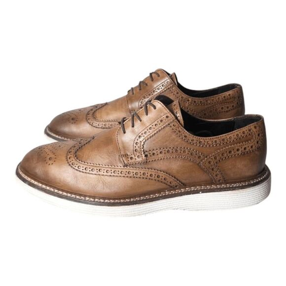 TRASK Italian Made Leather Wingtip Oxford Size 12.5M - Picture 2 of 7